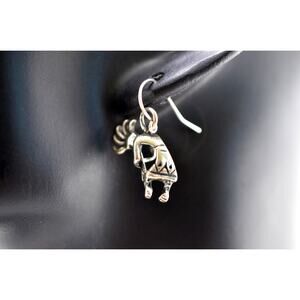 Vintage 925 Sterling Silver Native American Kokopeli Wire Earrings
